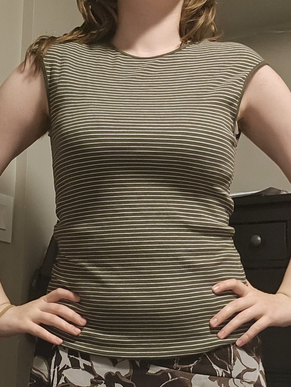 Banana Republic Green Striped Tank Top